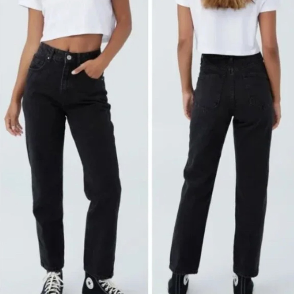 Cotton On Washed Black Mom Jeans
